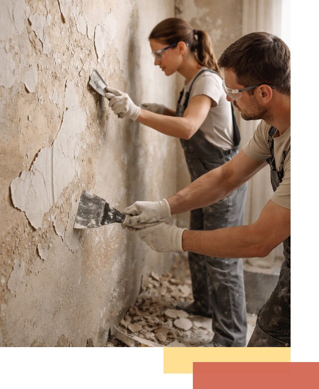 Снятие старой шпаклевки и подготовка поверхностей в Канске