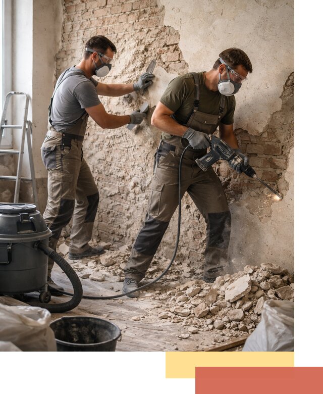 Демонтаж штукатурки со стен в Канске быстро и аккуратно