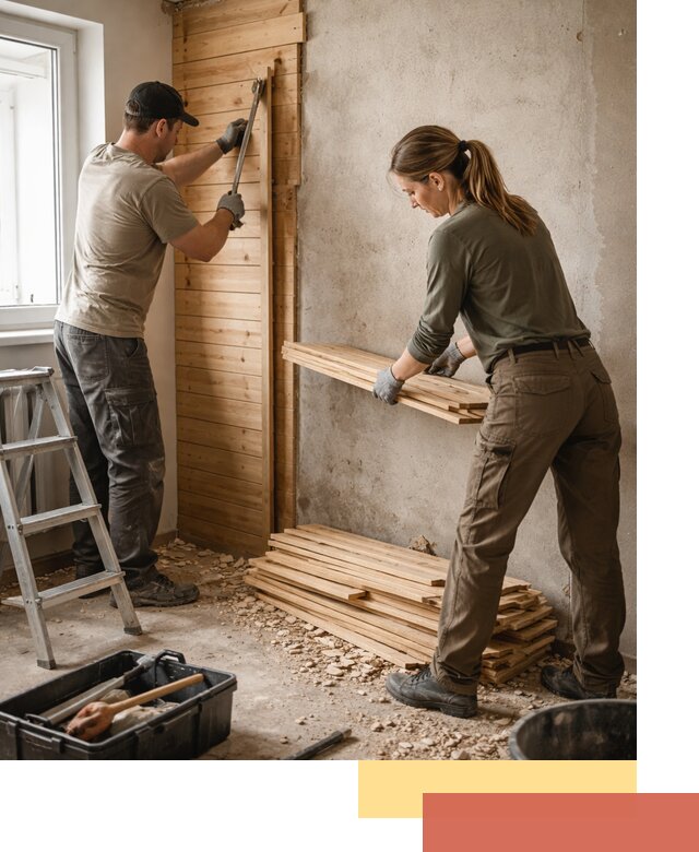 Демонтаж вагонки со стен в Канске — профессиональный демонтаж