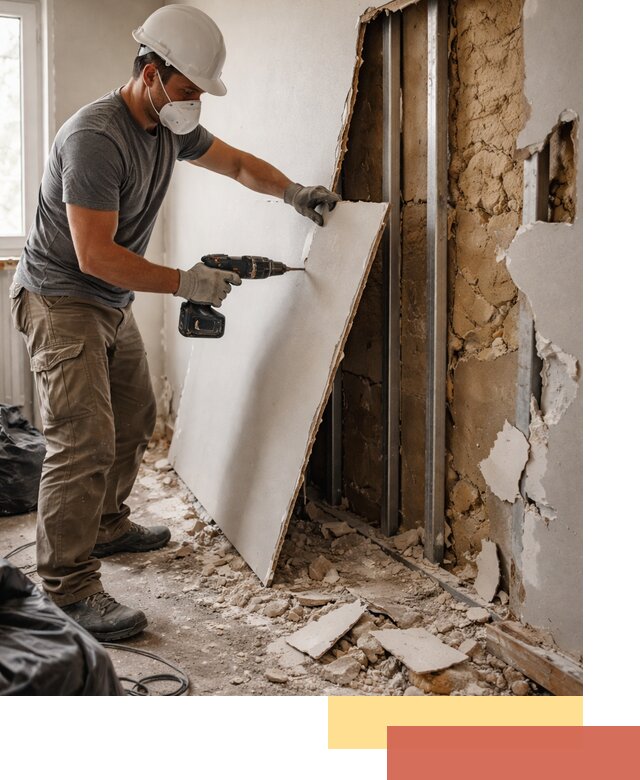 Демонтаж гипсокартона со стен в Канске качественно и быстро