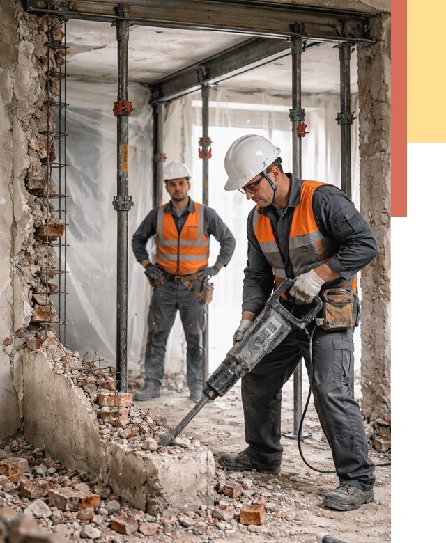 Снос несущих стен в Канске от 11202 руб. — демонтаж несущей стены под ключ | ОТДЕЛОЧНИК-Кнс