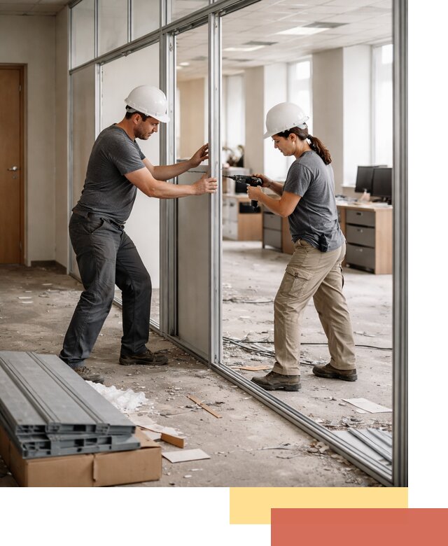 Демонтаж алюминиевых перегородок в Канске быстро и аккуратно