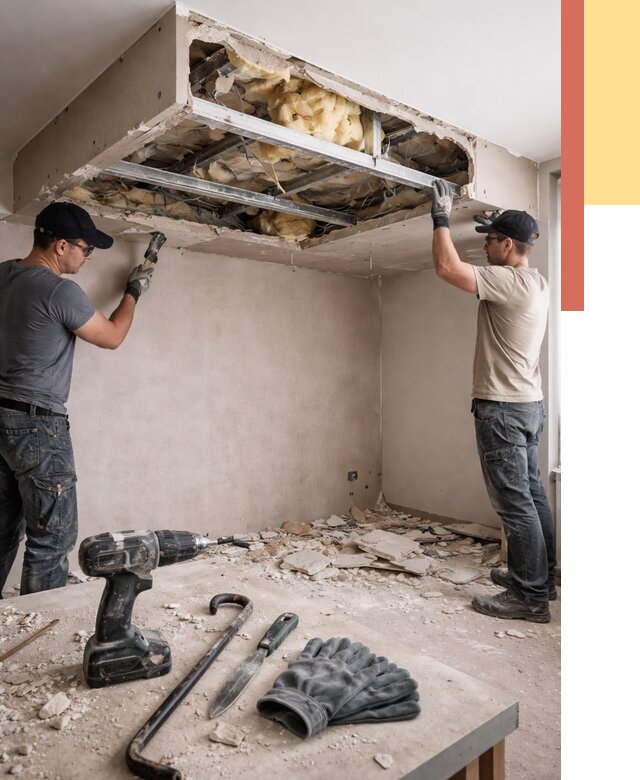 Демонтаж короба из гипсокартона в Канске от 1661 руб. — быстро и недорого | ОТДЕЛОЧНИК-Кнс