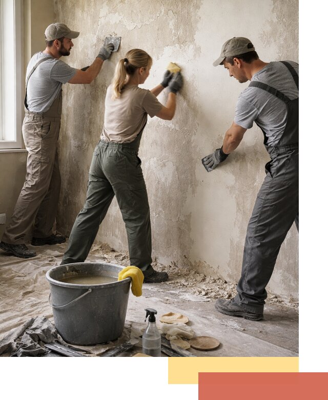 Очистка стен от клея и грунтовки в Канске качественно и быстро