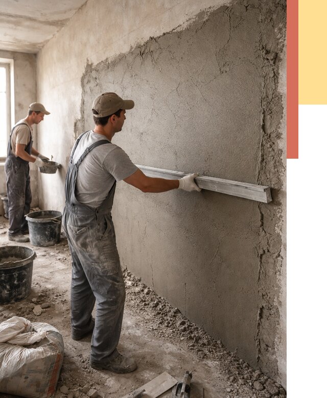 Цементная штукатурка стен в Канске от 4918 руб/м2 — быстро и недорого | ОТДЕЛОЧНИК-Кнс