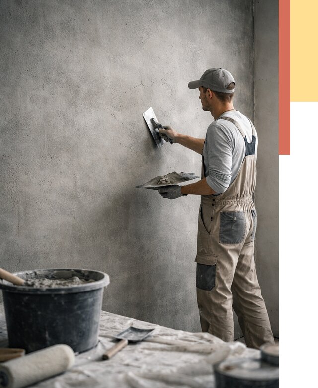 Декоративная штукатурка под бетон в Канске от 2732 руб./м² — нанесение под ключ | ОТДЕЛОЧНИК-Кнс