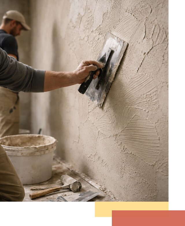 Фактурная штукатурка стен в Канске — монтаж, отделка, реставрация