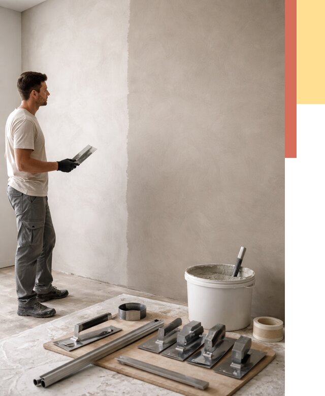 Нанесение микроцемента на стены в Канске от 3497 руб./м2 под ключ | ОТДЕЛОЧНИК-Кнс