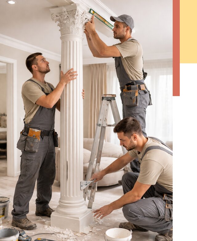 Установка декоративных колонн в Канске от 13115 руб. под ключ | ОТДЕЛОЧНИК-Кнс