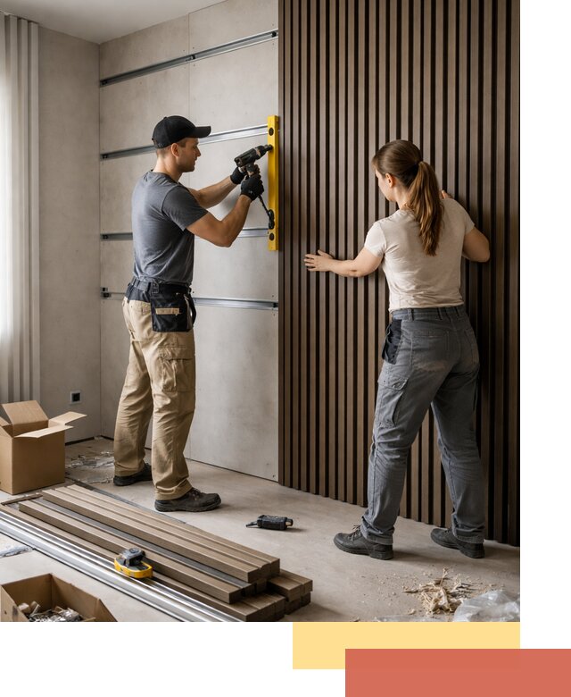 Монтаж реечных панелей на стены в Канске