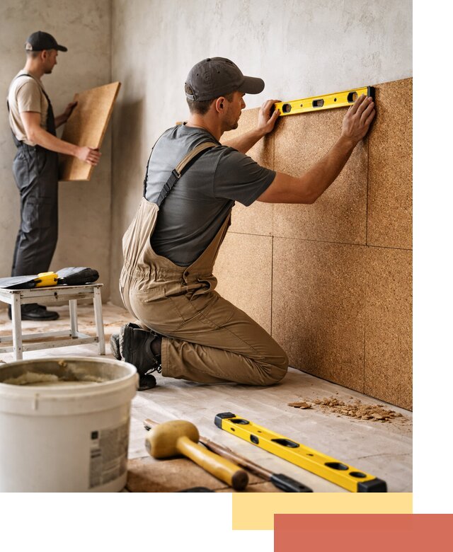 Монтаж пробковых панелей на стены в Канске быстро и качественно