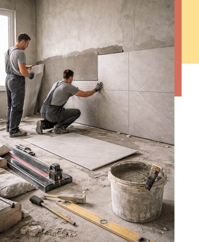 Облицовка стен керамогранитом в Канске от 4590 руб./м² — услуги под ключ | ОТДЕЛОЧНИК-Кнс