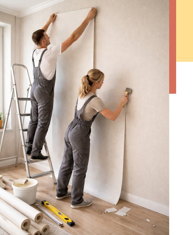 Поклейка флизелиновых обоев в Канске от 6557 руб. | Быстро и недорого — ОТДЕЛОЧНИК-Кнс