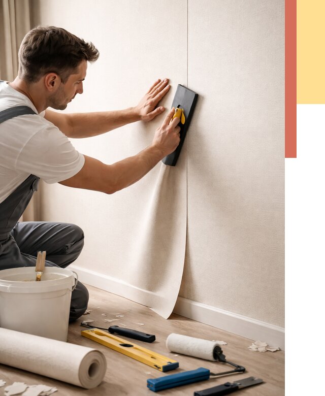 Поклейка виниловых обоев в Канске от 4918 руб. | Быстро и недорого — ОТДЕЛОЧНИК-Кнс