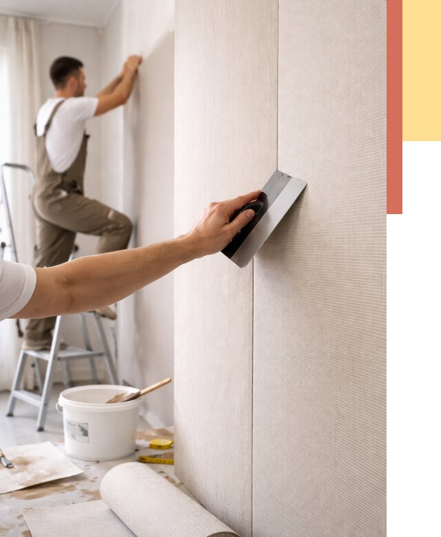 Поклейка текстильных обоев в Канске от 4918 руб. под ключ | ОТДЕЛОЧНИК-Кнс