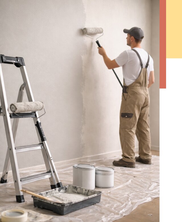 Покраска стен латексной краской в Канске от 4918 руб. за м2 | ОТДЕЛОЧНИК-Кнс