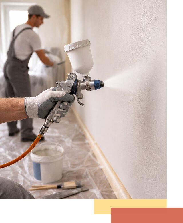 Покраска стен краскопультом в Канске быстро и качественно