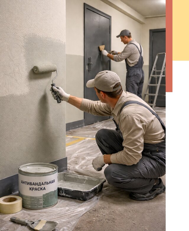 Покраска стен антивандальной краской в Канске от 4918 руб./м² под ключ | ОТДЕЛОЧНИК-Кнс