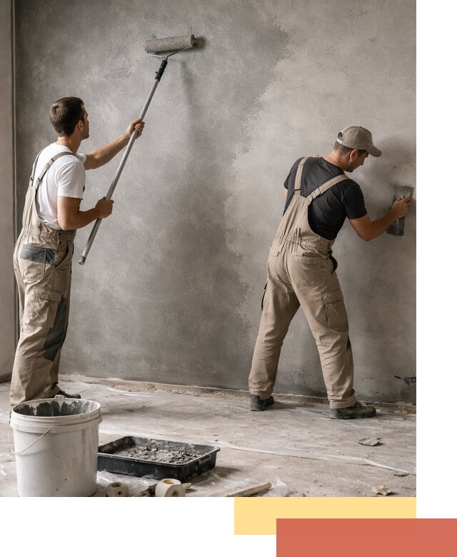 Покраска стен под бетон в Канске профессионально и недорого