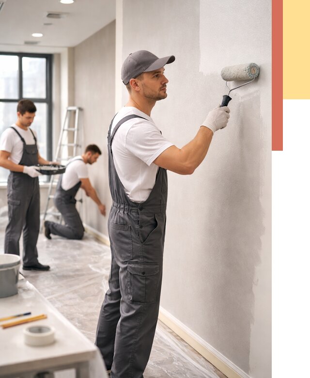 Покраска стен в офисе в Канске от 9290 руб. — быстро и недорого | ОТДЕЛОЧНИК-Кнс