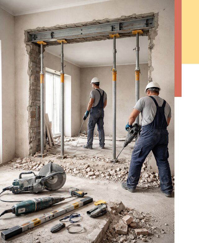 Прорезка проема в стене в Канске от 4918 руб. — быстро и недорого | ОТДЕЛОЧНИК-Кнс