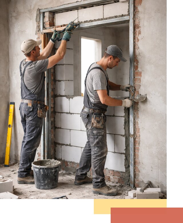 Закладка дверного проема под ключ в Канске: демонтаж, монтаж, отделка