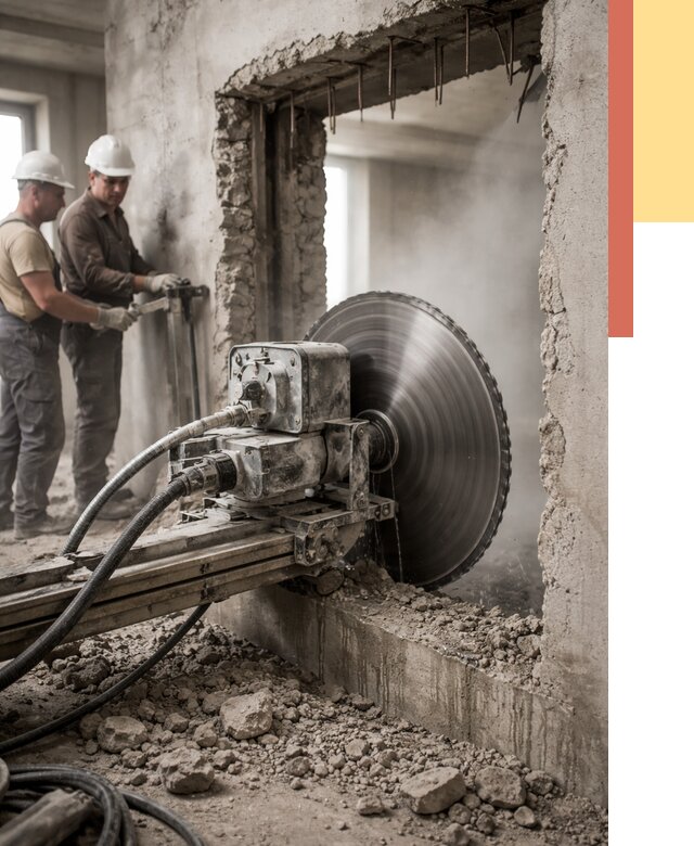 Алмазная резка проемов в Канске от 4918 руб. быстро и недорого | ОТДЕЛОЧНИК-Кнс