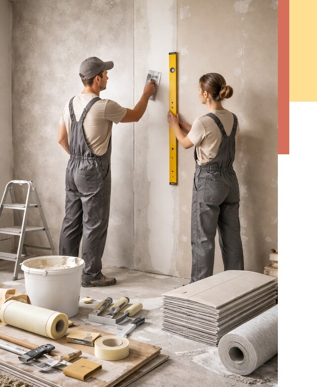 Отделка стен в Канске от 1639 руб/м² — недорого, быстро, под ключ | ОТДЕЛОЧНИК-Кнс