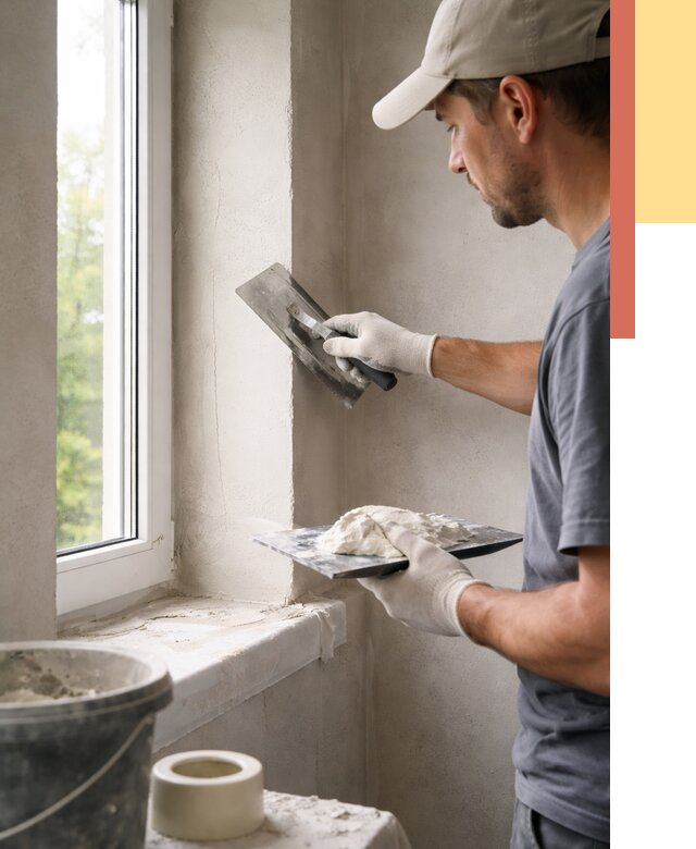 Штукатурка откосов в Канске от 4918 руб/м² — услуги и выравнивание под ключ | ОТДЕЛОЧНИК-Кнс