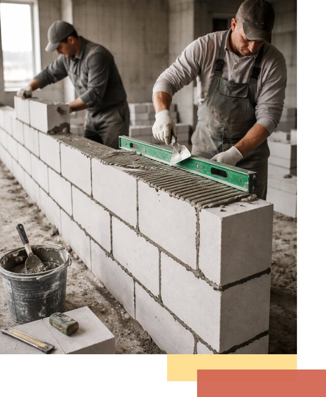 Кладка перегородок из газобетона в Канске быстро и качественно