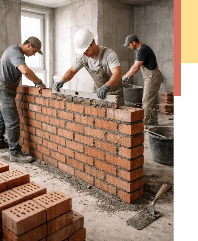 Кладка перегородок из кирпича в Канске от 3825 руб. за м² | ОТДЕЛОЧНИК-Кнс