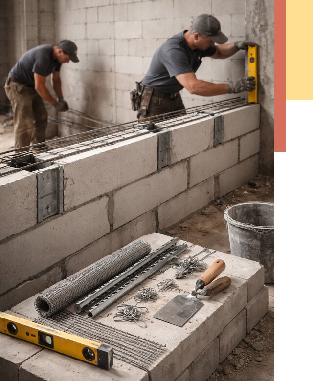 Армирование кладки перегородок в Канске от 820 руб. под ключ | ОТДЕЛОЧНИК-Кнс