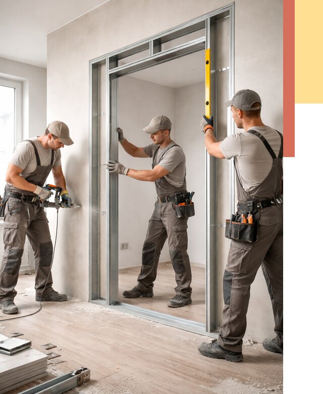 Устройство дверного проема в перегородке в Канске от 4918 руб. под ключ | ОТДЕЛОЧНИК-Кнс