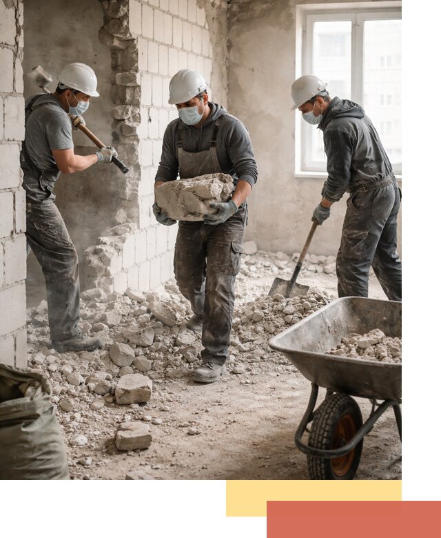 Демонтаж блочных перегородок в Канске быстро и аккуратно