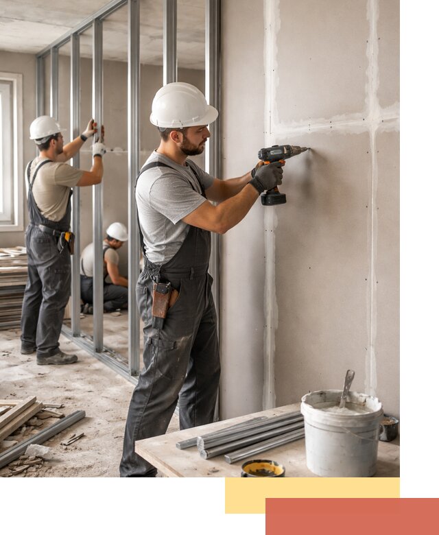 Перегородки из огнестойкого гипсокартона в Канске под ключ