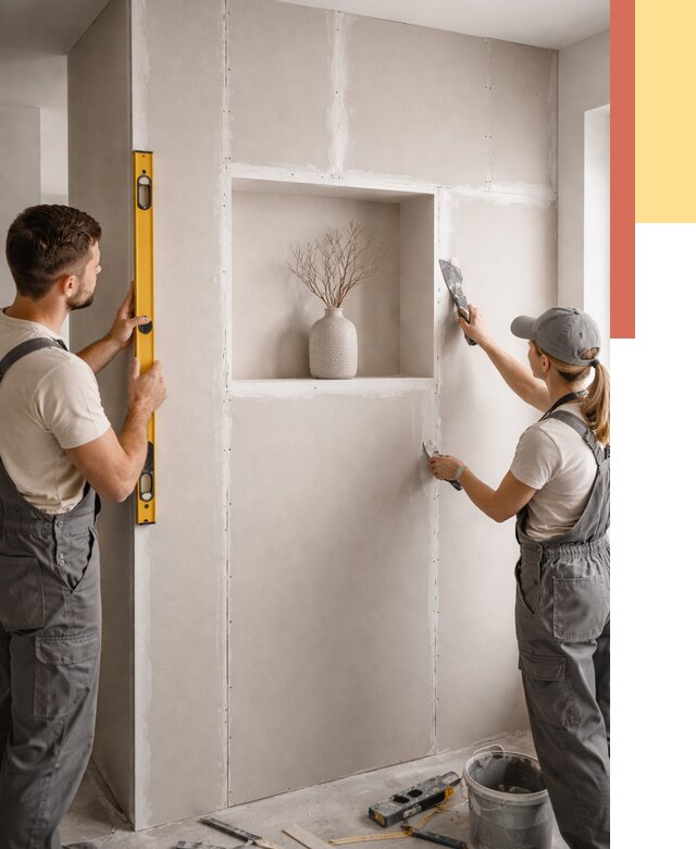 Перегородка из гипсокартона с нишей в Канске от 3552 руб. под ключ | ОТДЕЛОЧНИК-Кнс