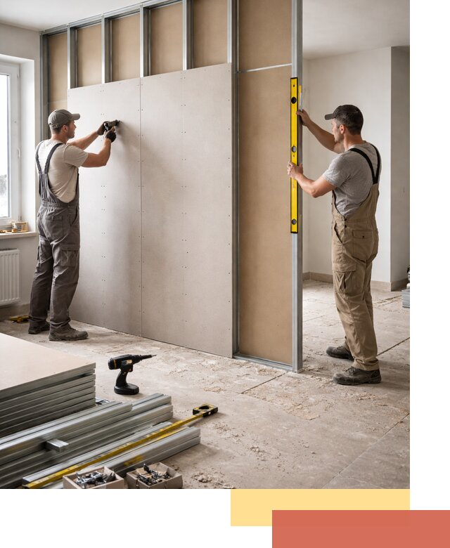 Зонирующая перегородка из гипсокартона под ключ в Канске