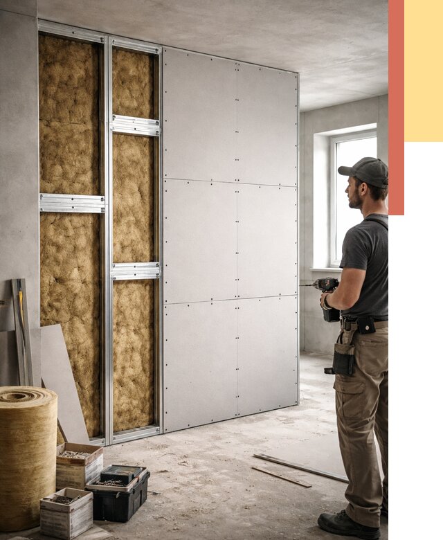 Усиленная перегородка под навеску в Канске от 13989 руб. — монтаж под ключ | ОТДЕЛОЧНИК-Кнс