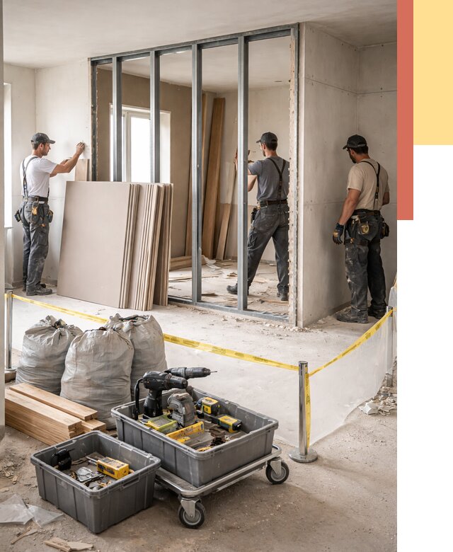 Перенос гипсокартонной перегородки в Канске под ключ от 4918 руб. | Демонтаж и монтаж – ОТДЕЛОЧНИК-Кнс