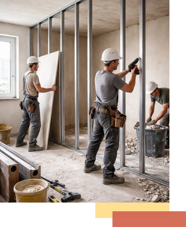 Перенос гипсокартонной перегородки в Канске профессионально и быстро