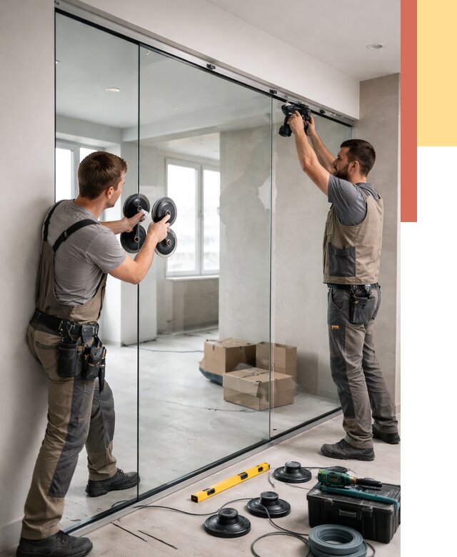 Монтаж стеклянных перегородок в Канске от 7104 руб. | ОТДЕЛОЧНИК-Кнс