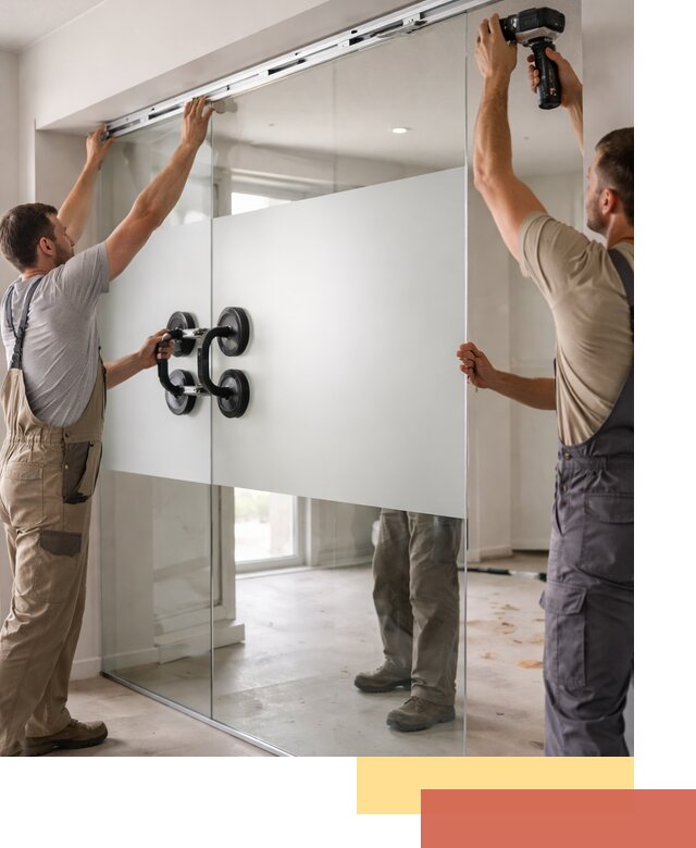 Матовые стеклянные перегородки под ключ в Канске