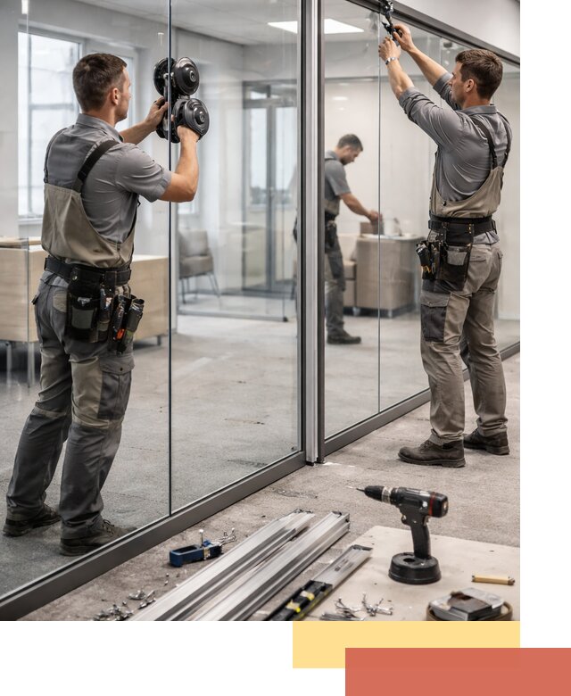 Стеклянные офисные перегородки под ключ в Канске