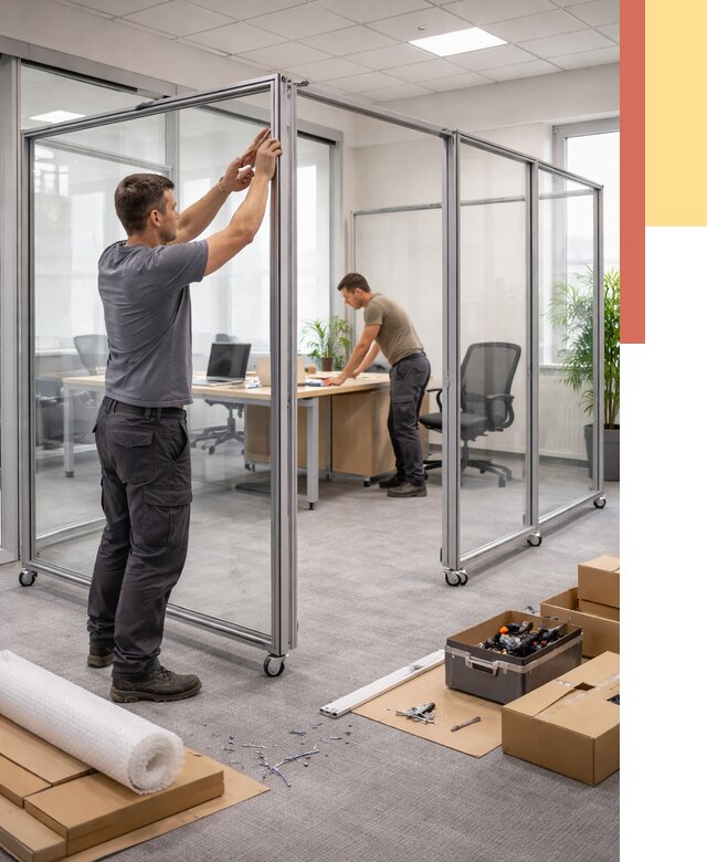 Мобильные офисные перегородки в Канске от 13661 руб. — установка под ключ | ОТДЕЛОЧНИК-Кнс