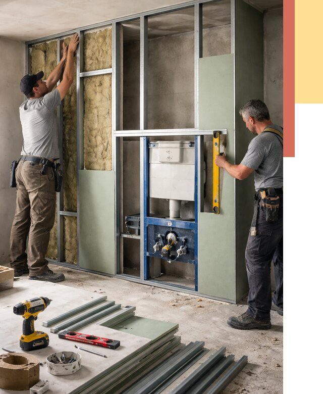 Установка сантехнических перегородок в Канске от 9290 руб. | ОТДЕЛОЧНИК-Кнс