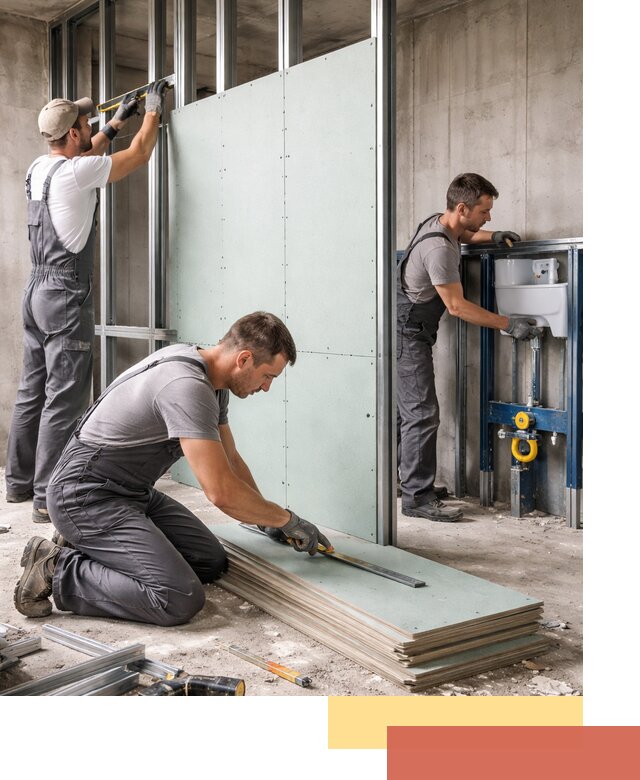 Монтаж и ремонт сантехнических перегородок в Канске