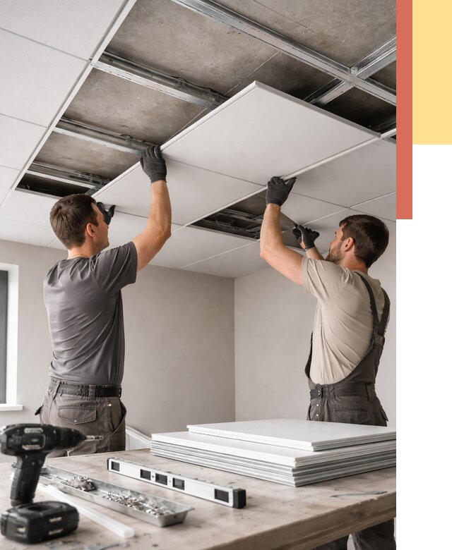 Монтаж кассетного потолка в Канске от 4918 руб/м2 — установка и сборка | ОТДЕЛОЧНИК-Кнс