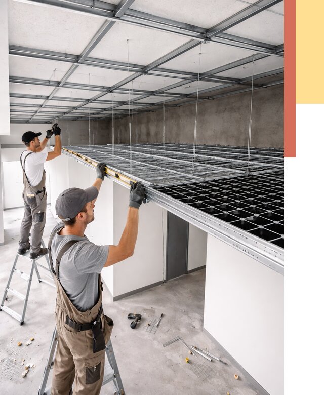 Монтаж потолка грильято в Канске от 492 руб./м² — быстрая сборка под ключ | ОТДЕЛОЧНИК-Кнс