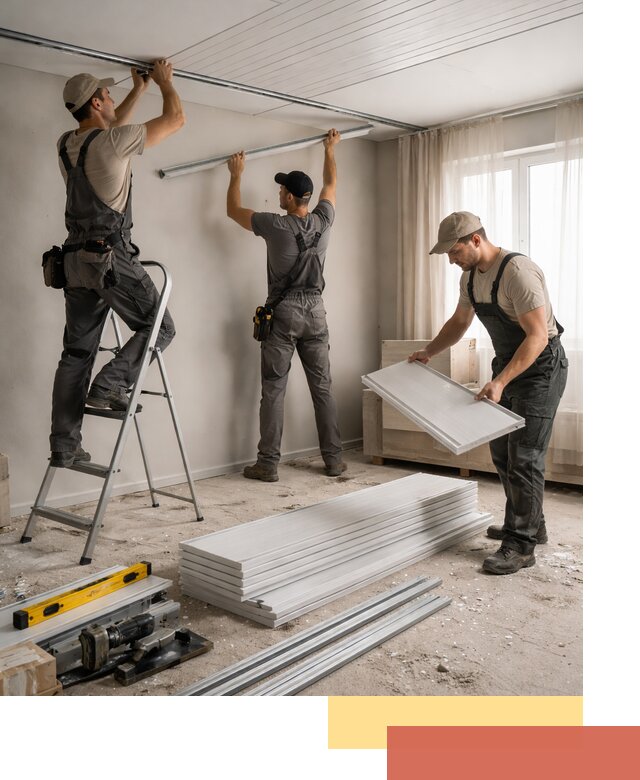 Монтаж потолка из ПВХ панелей в Канске оперативно и качественно