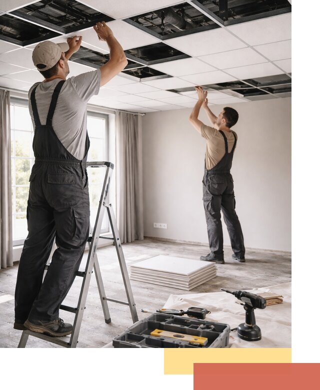 Замена плит подвесного потолка в Канске быстро и качественно